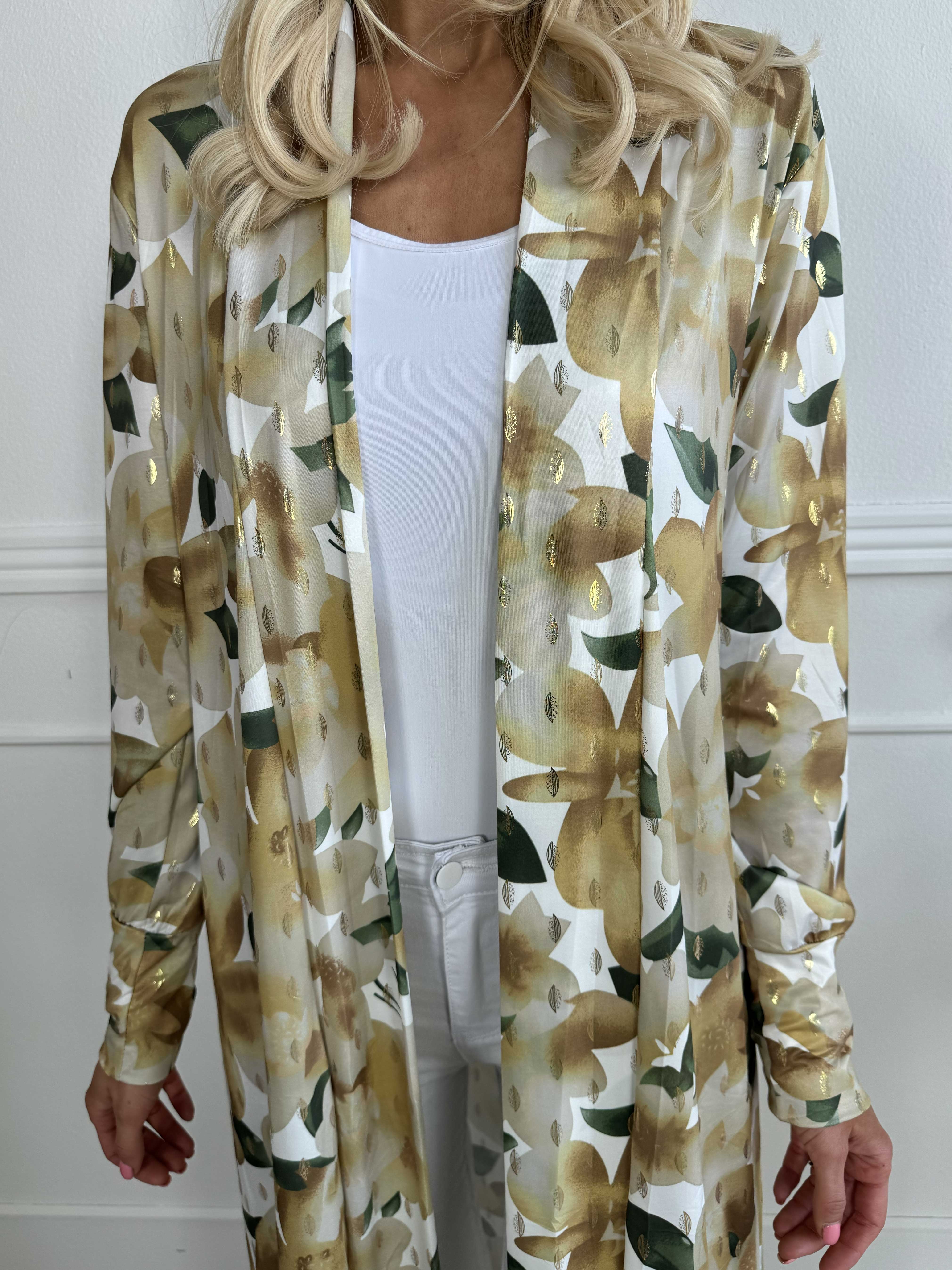Mikkala Sweet Flower - Elastisk cardigan med print